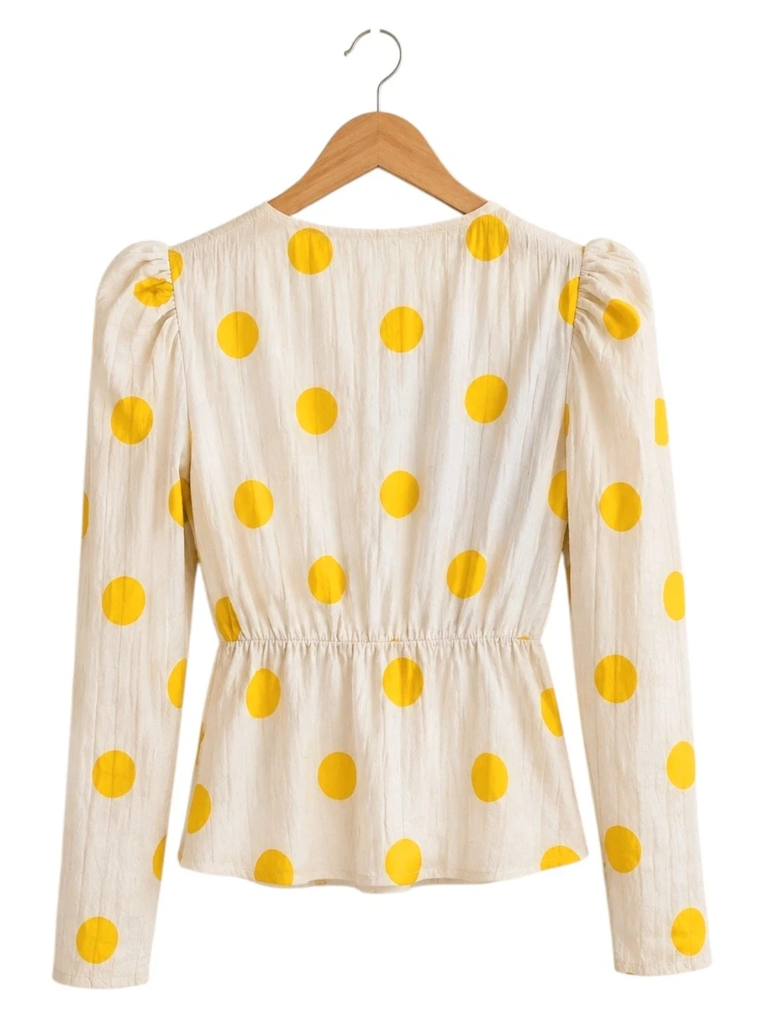 Prachtige beige Zara blouse met halsband met mosterd/gouden tinten – photo 2